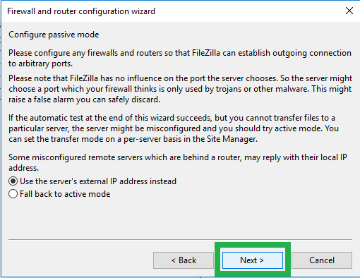 filezilla configuration screen image