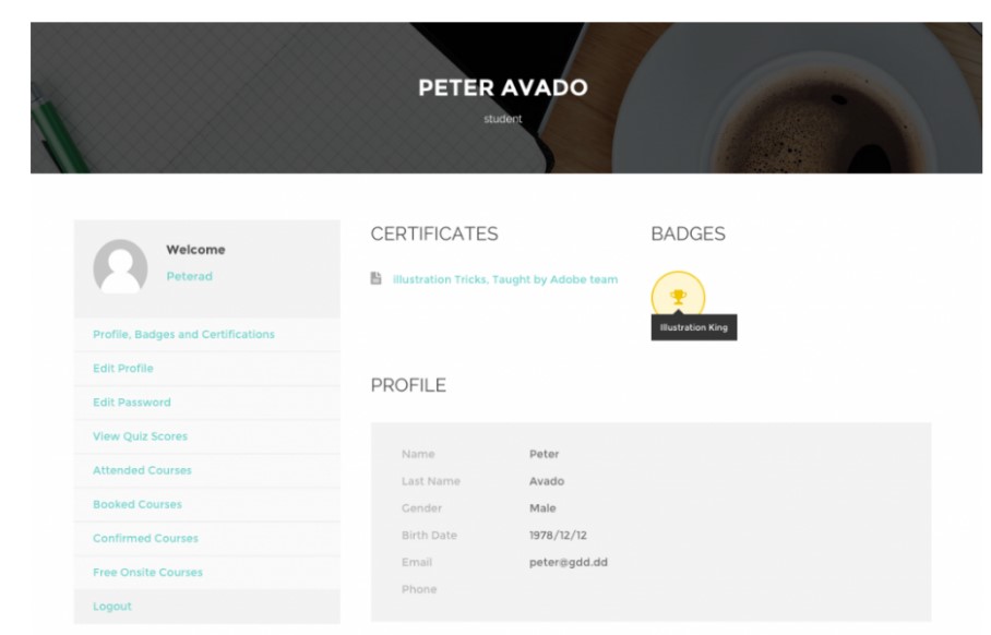 Clever Course WordPress theme certificates image