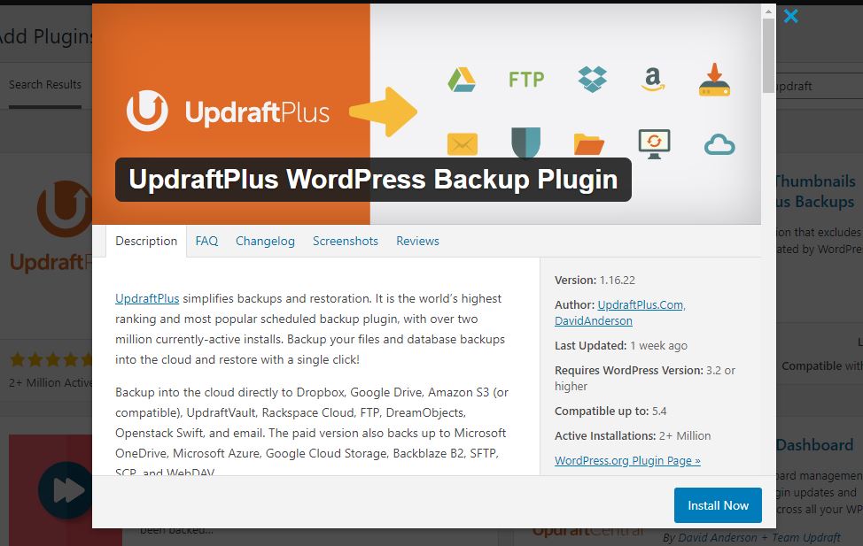 UpdraftPlus wordpressp plugin repository image