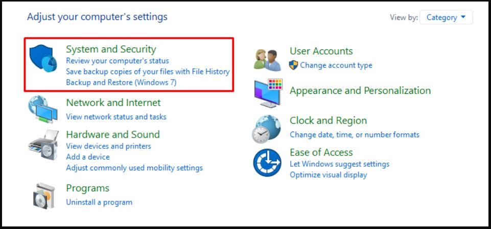 windows os system and security windows defender Firewall
