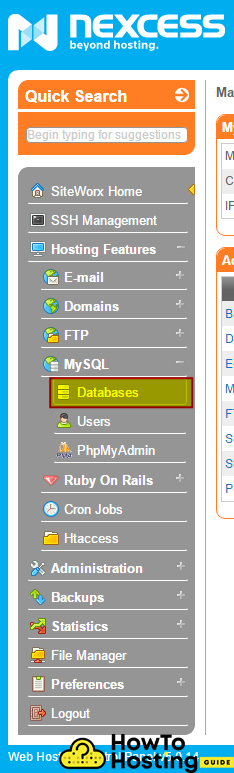 database section image