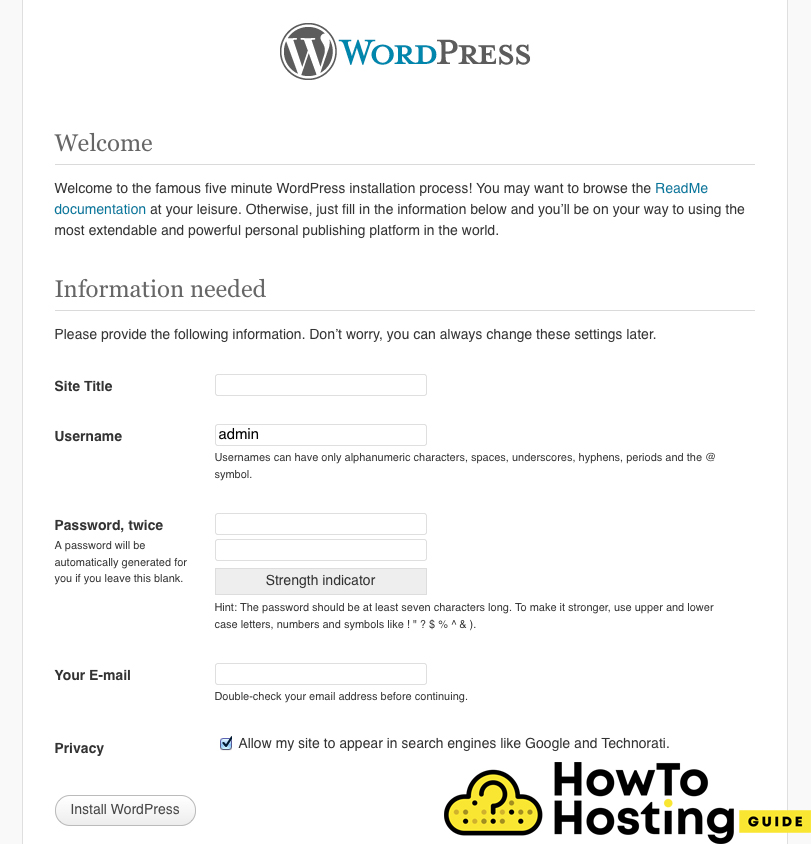 wordpress initial setup image