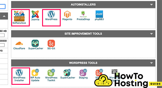 install wordpress with softclouds 