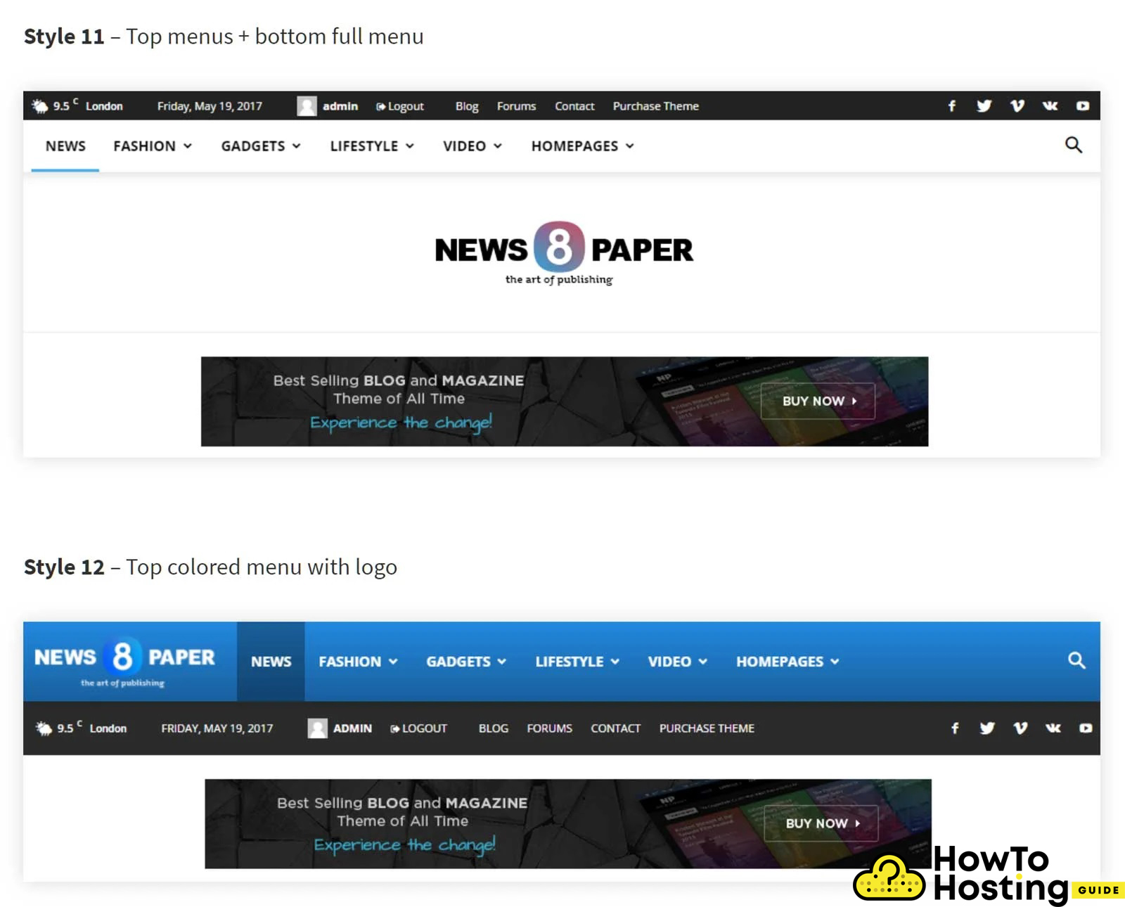 Newspaper WordPress Theme headers image