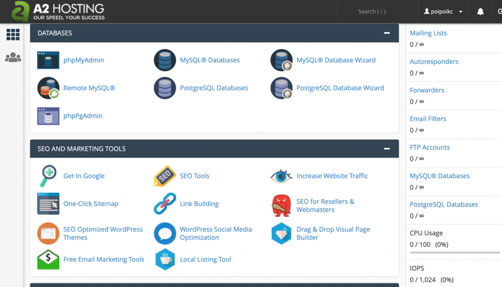 a2 hosting cpanel image