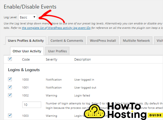 enable disable events image