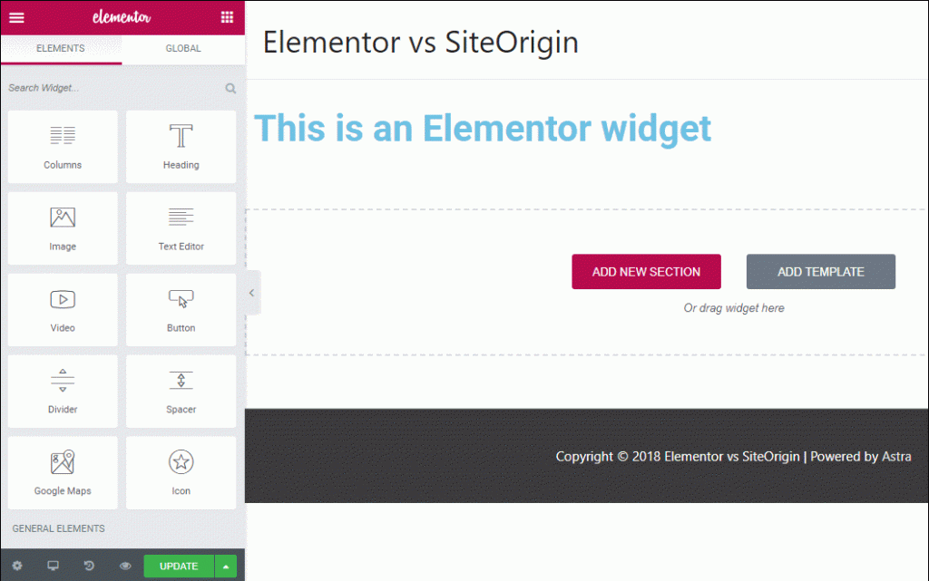 how to add widgets to elementor image