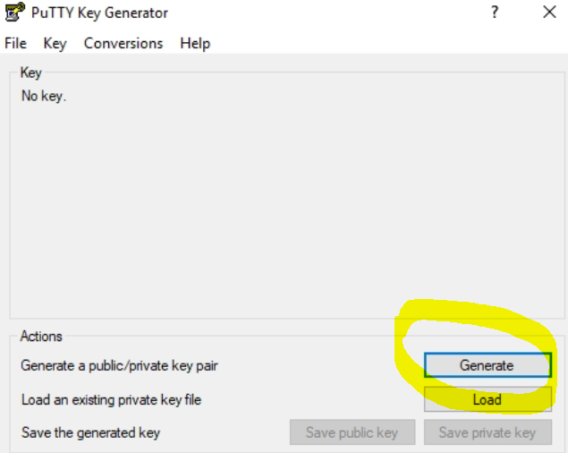 putty key configuration image