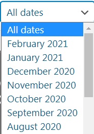 screenshot of media bulk all dates in wordpress