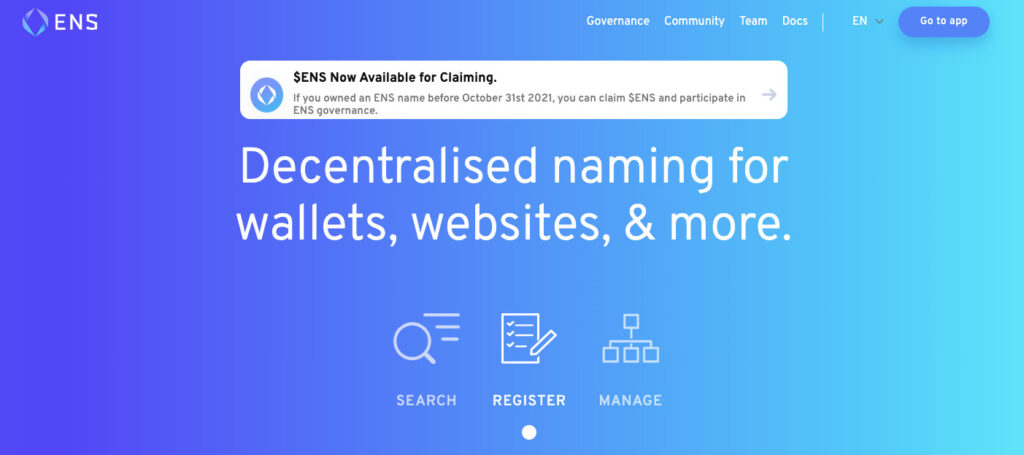 nft domain sellers ENS Domains (Ethereum Name Service) main